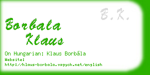borbala klaus business card